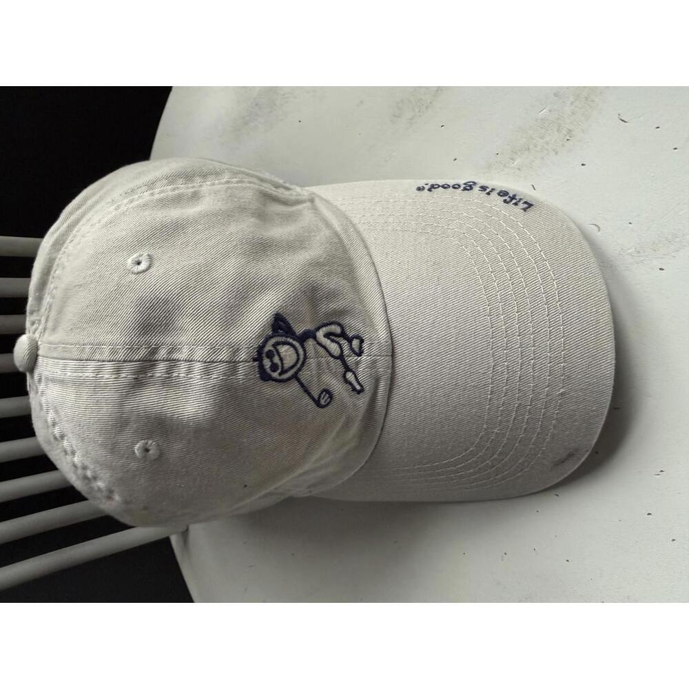 Life is Good Beige Baseball Cap with Embroidered Logo and Slogan
